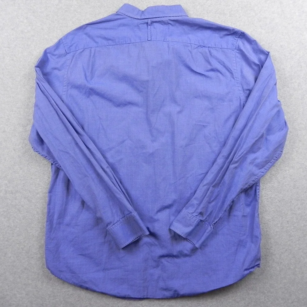 Banana Republic Shirt Mens XL Soft Wash Cotton Pocket Button Up Blue Long Sleeve
